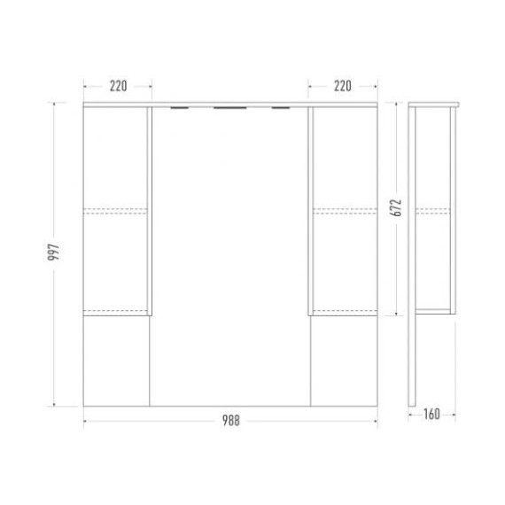 Зеркало-шкаф Mirsant Next 100/2 100 см - фото 4