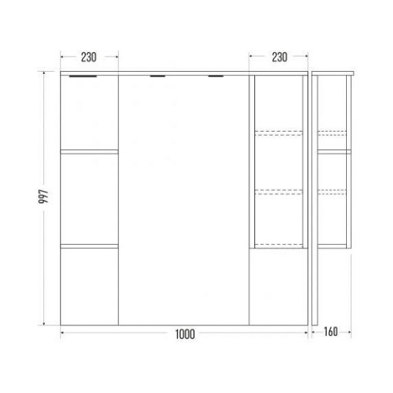 Зеркало-шкаф Mirsant Next 100 см L - фото 3