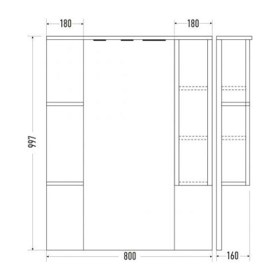 Зеркало-шкаф Mirsant Next 80 см L - фото 3