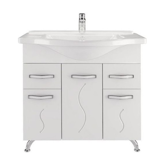 Тумба напольная с раковиной Mirsant Сандра 80 см, белый - фото 