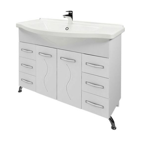 Тумба напольная с раковиной Mirsant Сандра 100 см, белый - фото 