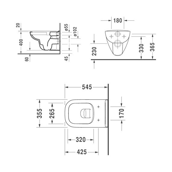 Унитаз подвесной Duravit D-Code Rimless 45700900A1 с крышкой микролифт - фото 6