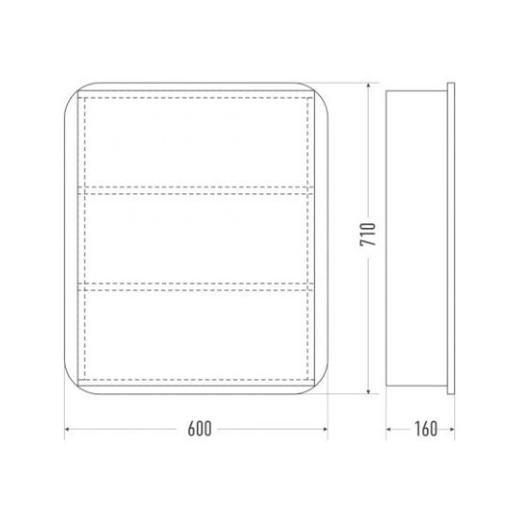 Зеркало-шкаф Mirsant Фарида 18/1 60 см - фото 2