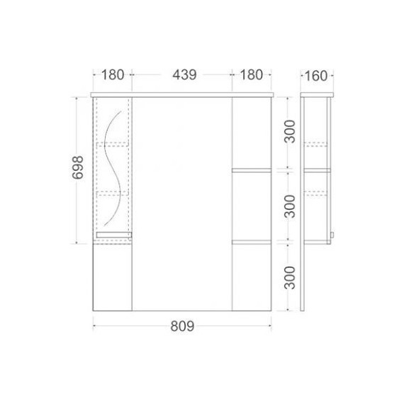 Зеркало-шкаф Mirsant Сандра 80 см L - фото 5