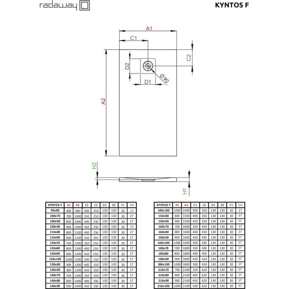 Поддон мраморный Radaway Kyntos F Black 110х90 см HKF11090-54, черный - фото 7