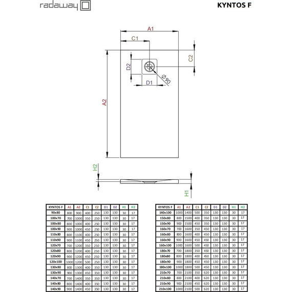 Поддон мраморный Radaway Kyntos F Black 140х100 см HKF140100-54, черный - фото 7