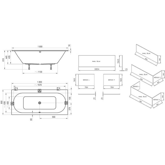 Ванна Ravak City Slim 180х80 см C921300000 - фото 11
