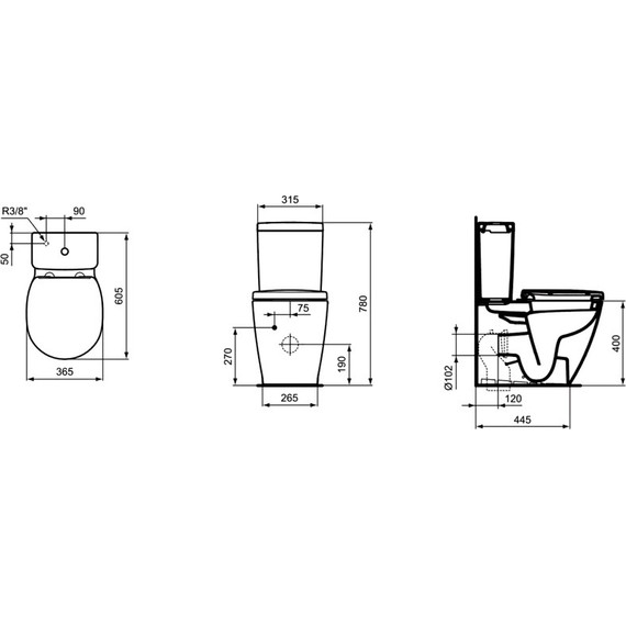 Унитаз-компакт безободковый Ideal Standard Connect AquaBlade E039701+E797001 - фото 5