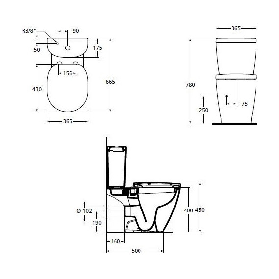 Унитаз-компакт Ideal Standard Connect E803601+E785601 - фото 4
