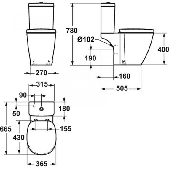 Унитаз-компакт безободковый Ideal Standard Connect AquaBlade E042901+E797001 - фото 3