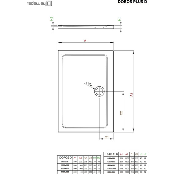 Поддон акриловый Radaway Doros Plus D 120х100 см SDRPD1210-01 - фото 2