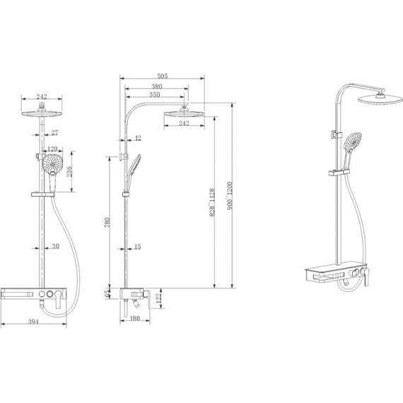 Душевая стойка Bravat Meissen F6277312CP-A-ENG - фото 3