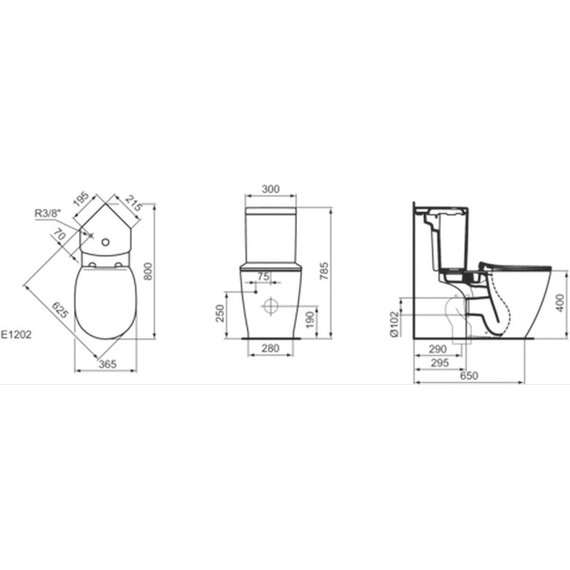 Унитаз-компакт угловой безободковый Ideal Standard Connect AquaBlade E042901 - фото 4