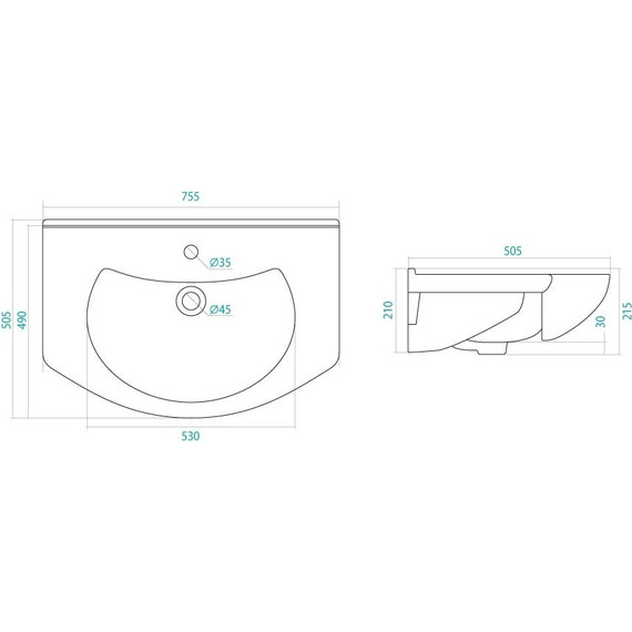 Тумба напольная с раковиной Aqwella Барселона 75 см BA0107K, б/к - фото 11