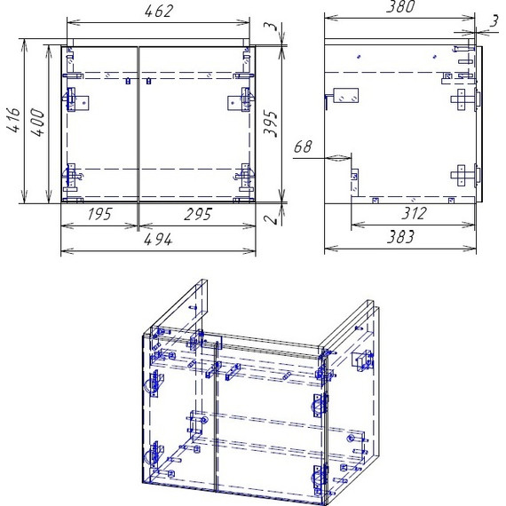 Тумба подвесная с раковиной Cersanit Colour 50 см SZ-COL-CM/COL/50 - фото 9