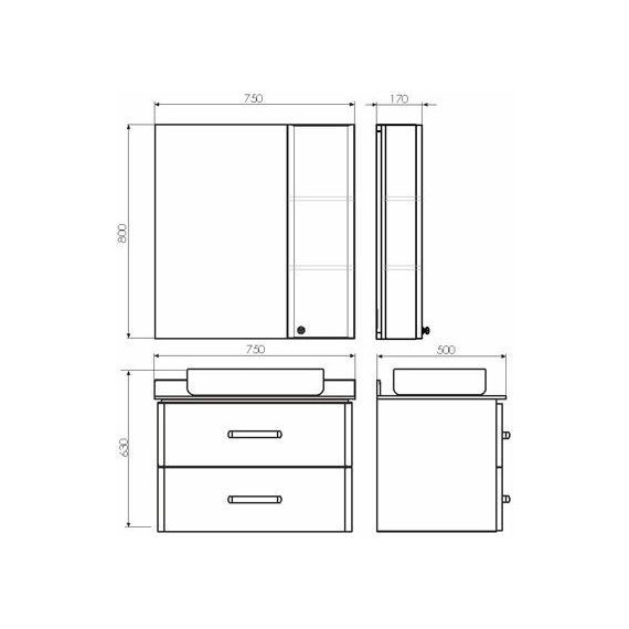 Тумба подвесная с раковиной Comforty Амстердам 75 см, белый - фото 11