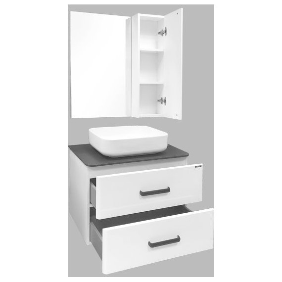 Тумба подвесная с раковиной Comforty Амстердам 75 см, белый - фото 6