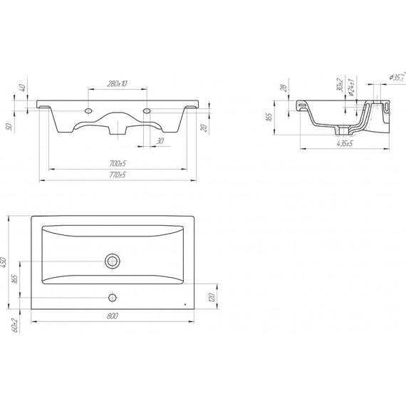 Тумба подвесная с раковиной Cersanit Louna 80 см 64071 - фото 15