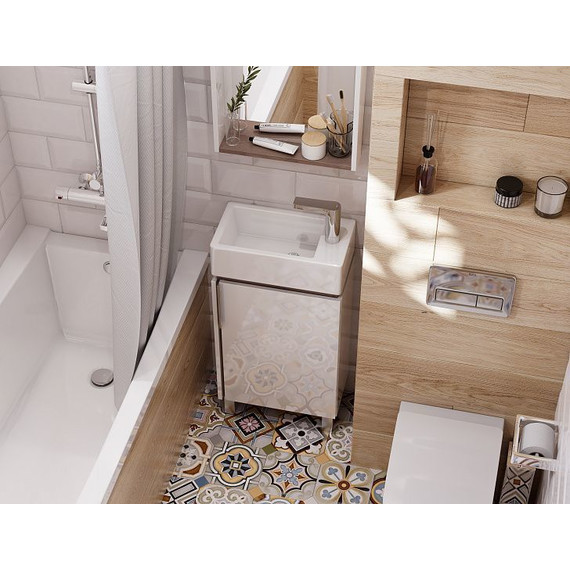 Зеркало Акватон Бэлла 46 см Led 1A221702BBAZ0, белый/дуб джарра - фото 3