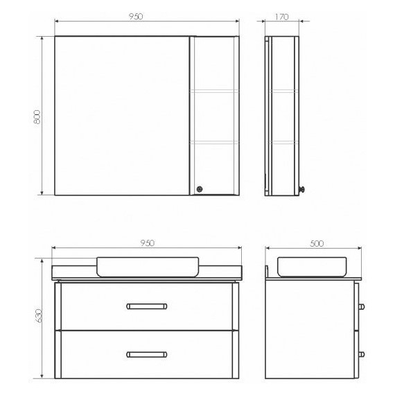 Тумба подвесная с раковиной Comforty Амстердам 95 см, белый - фото 9