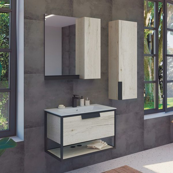 Тумба подвесная с раковиной Comforty Бонн 75 см, дуб дымчатый - фото 2