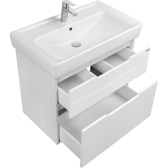 Тумба напольная с раковиной Акватон Дакота 80 см 1A2029K0DAAY0, белый/выбеленное дерево - фото 4