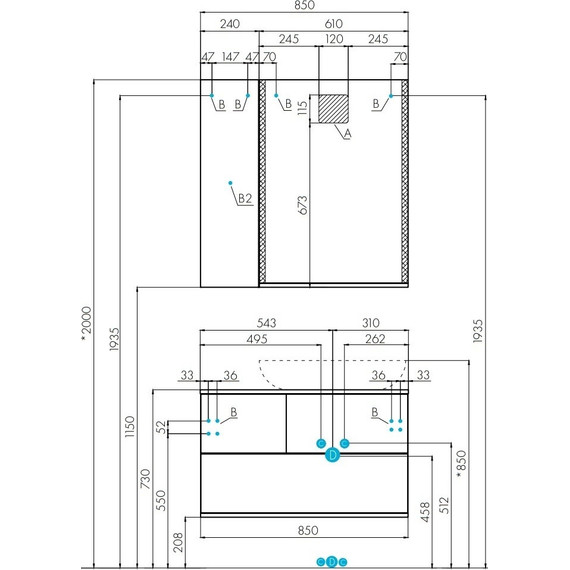 Модуль подвесной Акватон Терра 24 см 1A247403TEKA0, дуб кантри/антрацит - фото 4