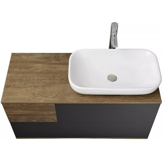 Тумба подвесная со столешницей Акватон Терра 105 см 1A246901TEKA0, дуб кантри/антрацит - фото 8