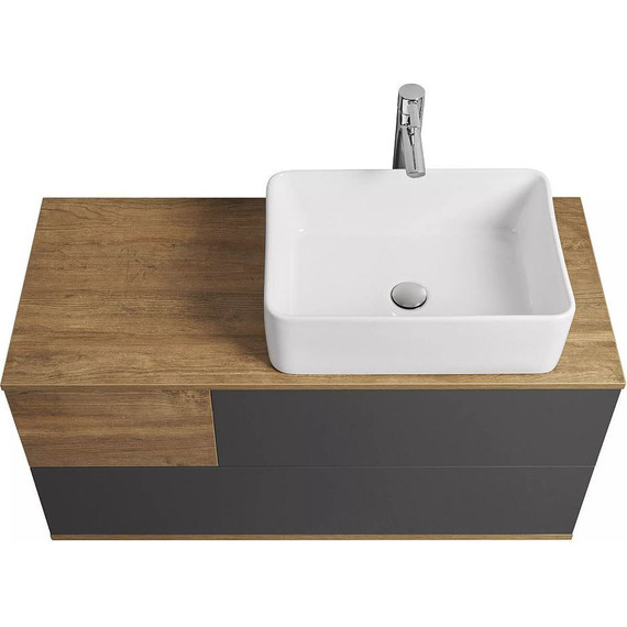 Тумба подвесная со столешницей Акватон Терра 105 см 1A246901TEKA0, дуб кантри/антрацит - фото 6