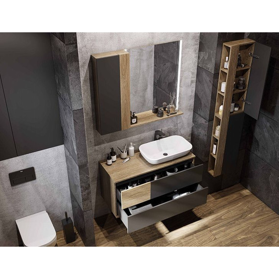 Шкаф подвесной Акватон Терра 35 см 1A247503TEKA0, дуб кантри/антрацит - фото 8