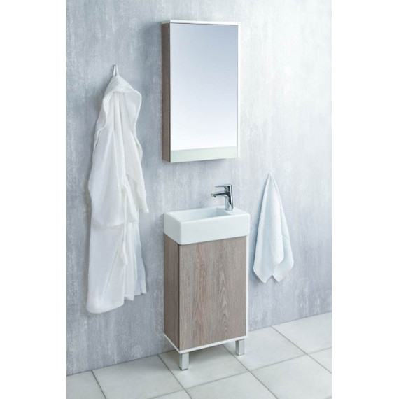 Зеркало-шкаф Акватон Эмма 46 см 1A221802EAD80, дуб наварра/белый - фото 7