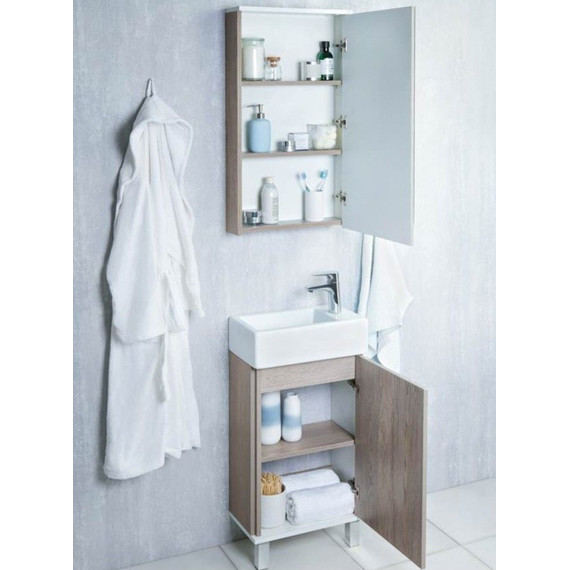 Зеркало-шкаф Акватон Эмма 46 см 1A221802EAD80, дуб наварра/белый - фото 8