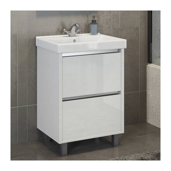 Тумба напольная с раковиной Comforty Дублин 60 см, белый - фото 