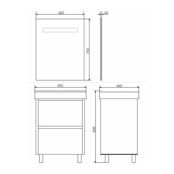 Тумба напольная с раковиной Comforty Дублин 60 см, белый - фото 8