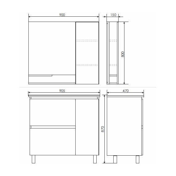 Тумба напольная с раковиной Comforty Верона 90 см, дуб белый - фото 13
