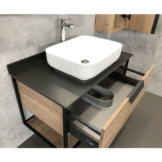 Тумба подвесная с раковиной Comforty Кёльн 90 см, дуб тёмный - фото 10