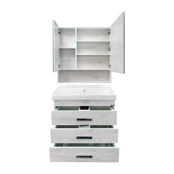 Тумба напольная с раковиной Comforty Никосия 80H 80 см, дуб белый - фото 7