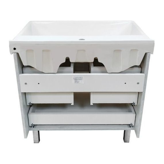 Тумба напольная с раковиной Comforty Никосия 80H 80 см, дуб белый - фото 8