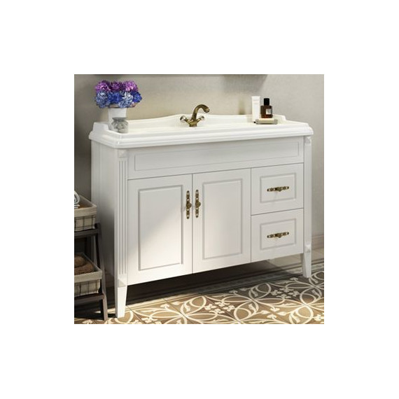 Тумба напольная с раковиной Comforty Палермо 120 см, белый - фото 