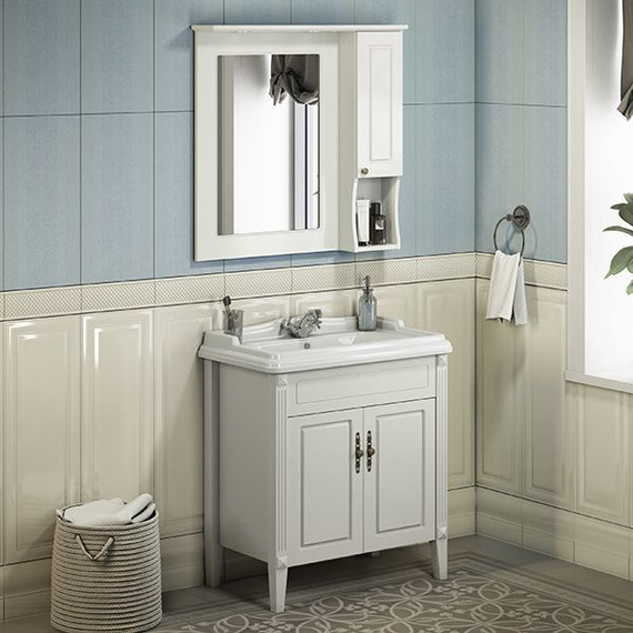 Тумба напольная с раковиной Comforty Палермо 80 см, белый - фото 4