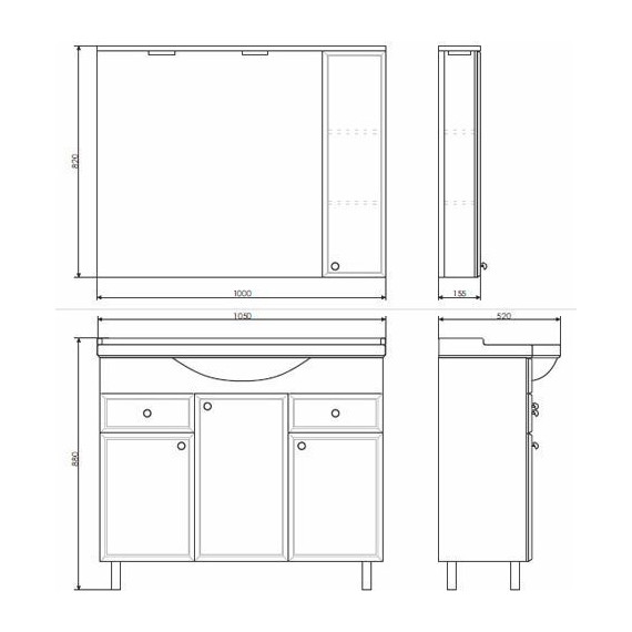Тумба напольная с раковиной Comforty Сочи 100 см, белый - фото 12