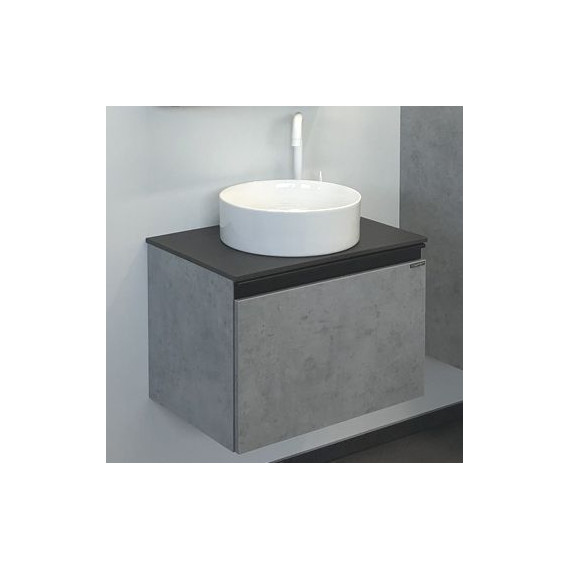 Тумба подвесная с раковиной Comforty Эдинбург 60 см (раковина 9111), бетон светлый - фото 