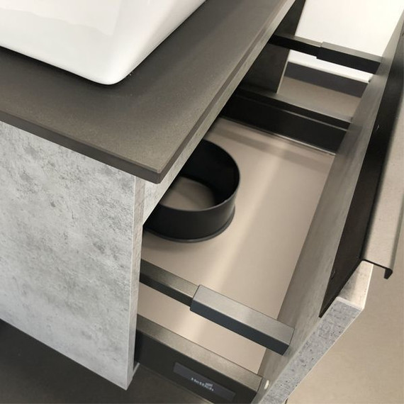 Тумба подвесная с раковиной Comforty Эдинбург 60 см (раковина 9055RA-50), бетон светлый - фото 9