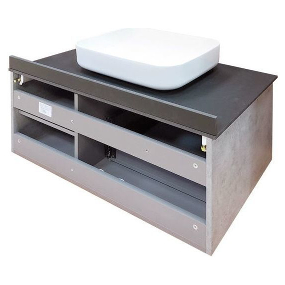 Тумба подвесная с раковиной Comforty Эдинбург 90 см, бетон светлый - фото 11