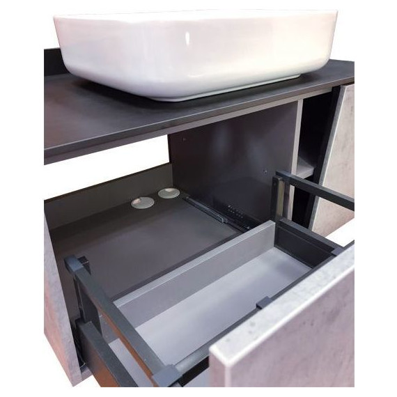 Тумба подвесная с раковиной Comforty Эдинбург 90 см, бетон светлый - фото 12