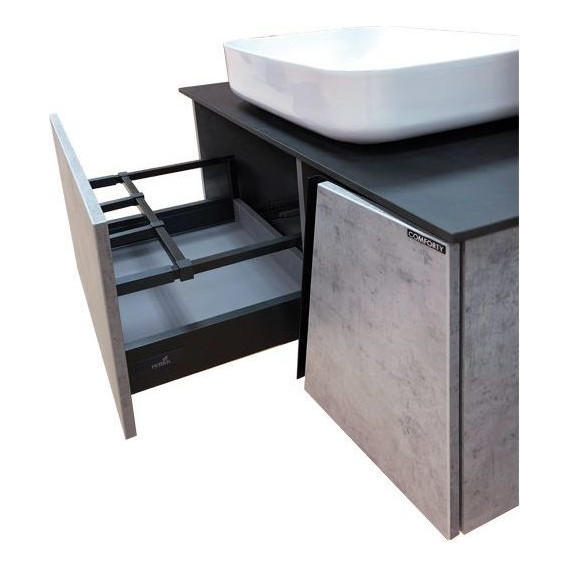 Тумба подвесная с раковиной Comforty Эдинбург 90 см, бетон светлый - фото 7