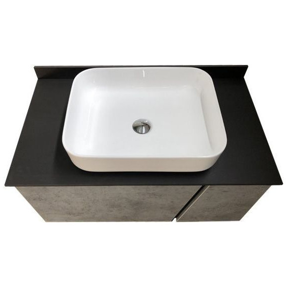 Тумба подвесная с раковиной Comforty Эдинбург 90 см, бетон светлый - фото 10