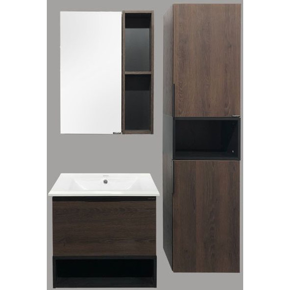 Тумба подвесная с раковиной Comforty Франкфурт 60 см (раковина 60Е), дуб шоколадно-коричневый - фото 7