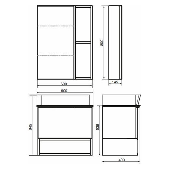 Тумба подвесная с раковиной Comforty Штутгарт 60 см (раковина 9055RA-50), дуб тёмно-коричневый - фото 12