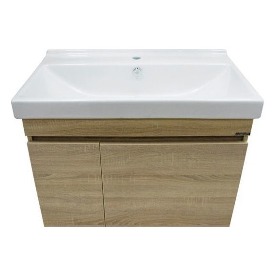 Тумба подвесная с раковиной Comforty Тромсе 80 см, дуб сонома - фото 12